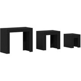 vidaXL Gnezditvena kava miza Set 3 Črn hrast MDF | Shoptok.si