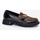 VINCEZA Leather Patent Loafers Leopard | Shoptok.si