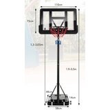  Košarkarski koš nastavljiv po višini 130 - 305 cm, s stojalom in 2 kolesoma, črn | Shoptok.si