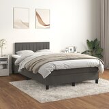 Box spring krevet s madracem tamnosivi 120 x 200 cm baršunasti | shoptok.hr