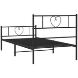 Metalni okvir kreveta uzglavlje i podnožje crni 75x190 cm | shoptok.hr