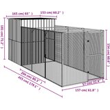  Kućica za pse s igralištem svjetlosiva 165x455x181 cm čelična | shoptok.hr