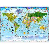  Foto tapeta - World Map for Kids 343x256 Samoljepljiva | shoptok.hr