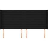  Uzglavlje s ušima crni 183x16x118/128 cm od tkanine | shoptok.hr