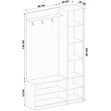 Hanah home Ormarić za hodnik Rb-159, 120x200x35 cm, Bijeli | Eponuda.ba