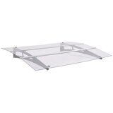 Nadstrešnica za vrata srebrna i prozirna 120x90 cm polikarbonat | shoptok.hr