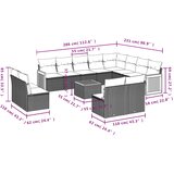  13-dijelni set vrtnih sofa s jastucima poliratan crni | shoptok.hr