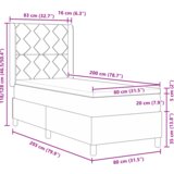 Box Spring Krevet s Madracem &amp LED Tamnosmeđi 80x200 cm Tkanina | shoptok.hr