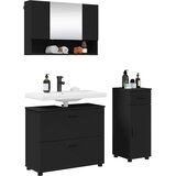  Set namještaja za kupaonicu 3 kom. Crna 76,5 x 35 x 64 cm | shoptok.hr
