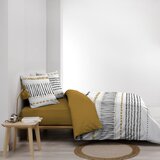 Douceur d intérieur Gorčično rumena/bela bombažna posteljnina za zakonsko posteljo/podaljšana 240x220 cm Chicago – | Shoptok.si