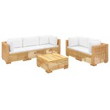  6-dijelna vrtna garnitura s jastucima od masivne tikovine | shoptok.hr