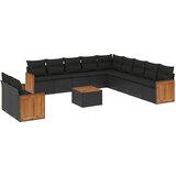  The Living Store Vrtna sedežna garnitura 12-delna z blazinami črn poli ratan - Vrtna Sedežna Garniture, (21453002) | Shoptok.si