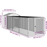 vidaXL Kavez za kokoši s igralištem svjetlosivi 117x405x123 cm čelični | shoptok.hr