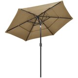  Vrtni suncobran s 3 razine i aluminijskim stupom 2,5m smeđesivi | shoptok.hr