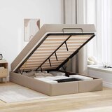 vidaXL Posteljni okvir z vzmetnico Kapučino 120 x 200 cm Umetna koža | Shoptok.si