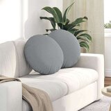  Jastučići za sjedenje 2 pcs Svijetlo siva Ø50 x 19 cm tkanina | shoptok.hr