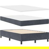 vidaXL Box Spring Krevet s Madracem Tamno Siva 120x200 cm Baršun | shoptok.hr