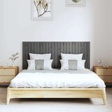 vidaXL Zidno uzglavlje sivo 147x3x60 cm od masivne borovine | shoptok.hr