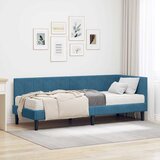vidaXL Kutni okvir kreveta s madracem Plava 80 x 200 cm Baršun | shoptok.hr