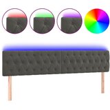 vidaXL LED posteljno vzglavje temno sivo 180x7x78/88 cm žamet, (20792690) Cene