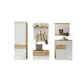 MID.YOU klop s prostorom za čevlje bela, temno siva, hrast artisan | Shoptok.si