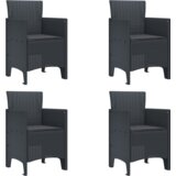 vidaXL 5-delni vrtni jedilni set z blazinami antracit poli ratan | Shoptok.si