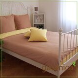  posteljina za bračni krevet braon-žuta Cene