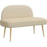  Oblikovana klupa s naslonjačem Krem 110 x 60 x 76 cm Poliester | shoptok.hr