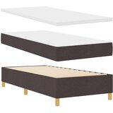  Krevet s podnom oprugom i madracem Tamnosmeđi 100x200 cm Tkanina | shoptok.hr