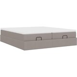  Otomanski okvir kreveta s madracima smeđesivi 200x200cm tkanine | shoptok.hr