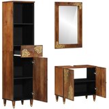  Set ormarića za kupaonicu 3 pcs Medeno smeđa Čvrsto drvo manga | Eponuda.ba