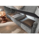 MID.YOU POSTELJA Z VZMETNICO 160 cm x 200 cm , tekstil, leseni material siva | Shoptok.si