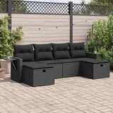 vidaXL 6-dijelni set vrtnih sofa s jastucima crni od poliratana | shoptok.hr