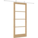 vidaXL drsna vrata s kompletom opreme 'ORKDAL'iz trdega lesa in stekla, notranja vrata s steklom 'ORKDAL'86x198.5x4 cm iz trdega bora | Shoptok.si
