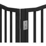 vidaXL Ograda za pse z vrati zložljiva 8 panelov črna 640 cm les | Shoptok.si