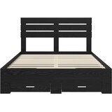  Krevetna konstrukcija Crni hrast 160 x 200 cm Konstruirano drvo | shoptok.hr