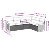  6-dijelni set vrtnih sofa od poliratana s jastucima sivi | shoptok.hr