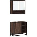 vidaXL 2-dijelni set kupaonskog namještaja boja smeđeg hrasta drveni | shoptok.hr