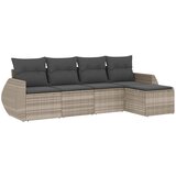 Maison Chic Seti vrtnega pohištva - Vrtna garnitura - Vrtni pohištvo set 5-delna z blazinami siv poli ratan, (21817581) | Shoptok.si