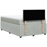  s oprugama i madracem svjetlosivi 120x190 cm baršunasti | shoptok.hr