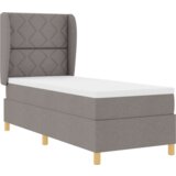 Box Postelja s podnožjem in vzmetnico Taupe 80x200 cm Tkanina, (22052351) | Shoptok.si