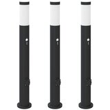 vidaXL Stupić sa senzorom i utičnicom 3 kom 80 cm nehrđajući čelik IP44 | shoptok.hr