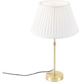QAZQA Namizna svetilka zlata / medenina s plisirano kremo 35 cm - Parte | Shoptok.si