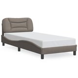  The Living Store Posteljni okvir z vzglavjem taupe 80x200 cm blago - Posteljni Okvir, (21501181) Cene