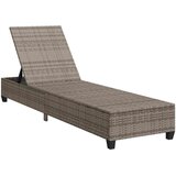  Ležaljka s jastucima siva 55x200x25,5 cm poli ratan | shoptok.hr