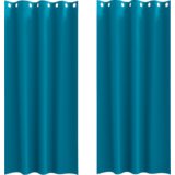 vidaXL Zavese z zavesami 2 pcs Turkizna 225 x 140 cm Poliester | Shoptok.si