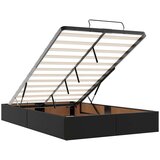 vidaXL Otomanski posteljni okvir z vzmetnico črn 120x190 cm um. usnje | Shoptok.si
