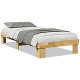 Maison Chic Posteljni okvir - Enojna postelja - Postelja za odrasle brez vzmetnice 80x200 cm masivni les hrast-J6595, (21762328) | Shoptok.si