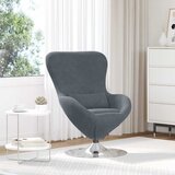 vidaXL jajčna stolica temno siva žamet | Shoptok.si