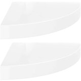 Plutajuće kutne police 2 kom sjajne bijele 25 x 25 x 3 8 cm MDF | shoptok.hr